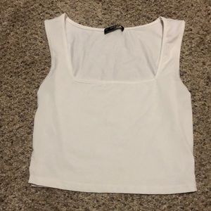 SHEIN white square neck crop top